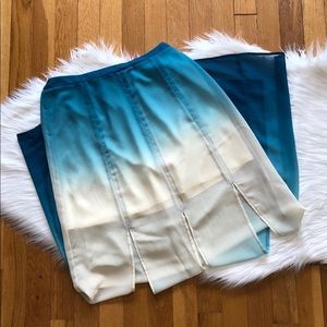 Ombre Maxi Skirt With Slits